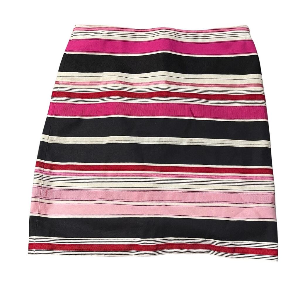 Talbot Pink, Blue, White Ribbon Striped Pencil Mini Skirt Size 4P Lined Career